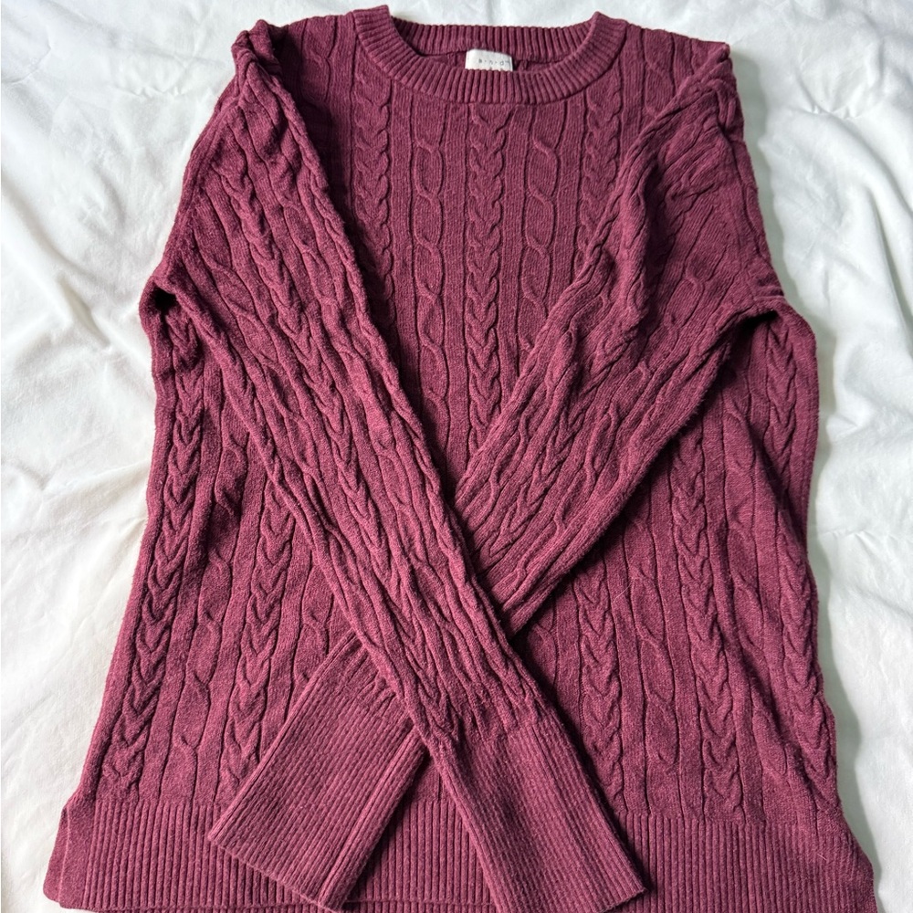 Cable Knit Sweater in Plum